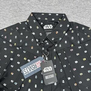 RSVLTS x Star Wars Shirt Men Medium Black Lil Troopers Dark Side Button Down NEW